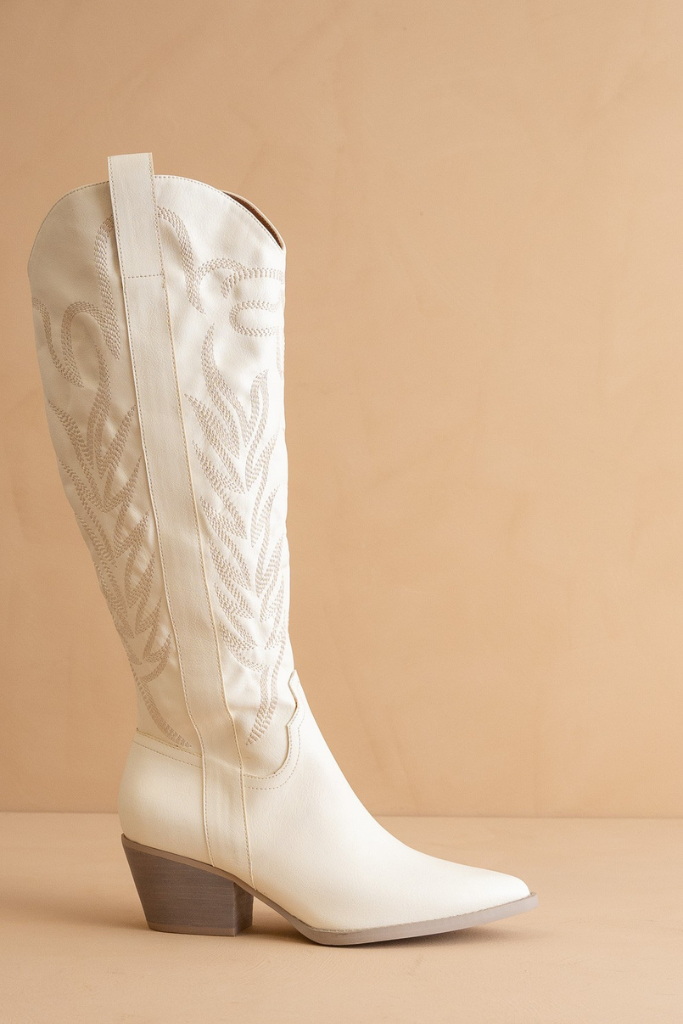 The Samara Cowboy Boot - White