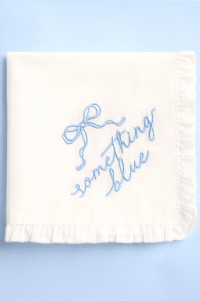 Something Blue Handkerchief - White