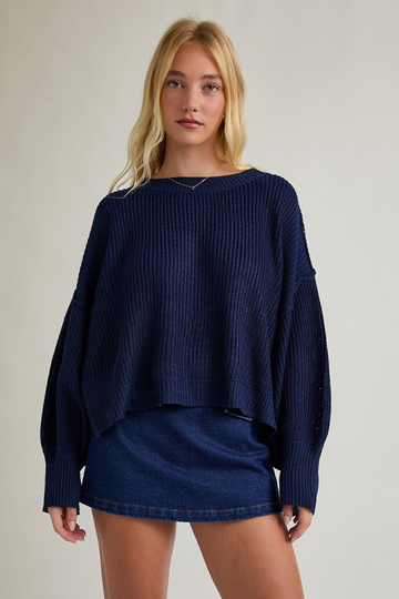 Devotion Knit Sweater - Navy