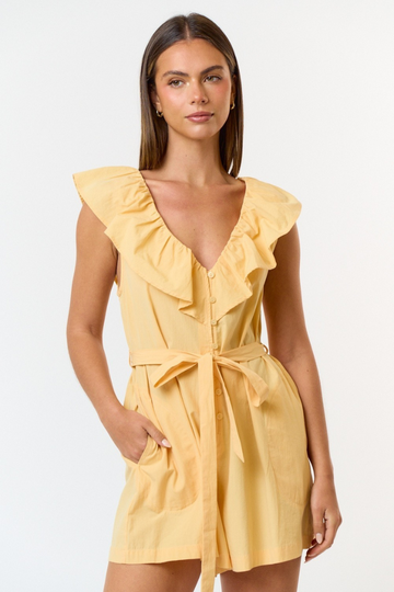 Palmer Ruffle Romper - Yellow