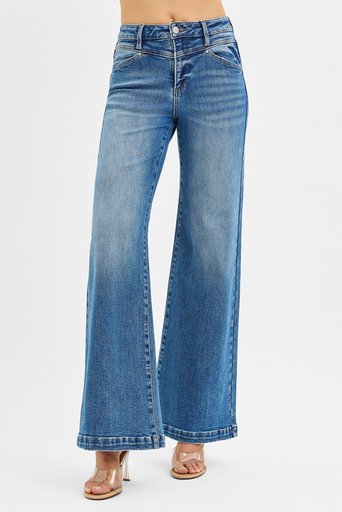 But Better Heart Wide Leg Jeans - Medium Wash