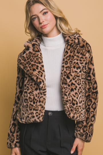 Jennie Faux Fur Jacket - Leopard