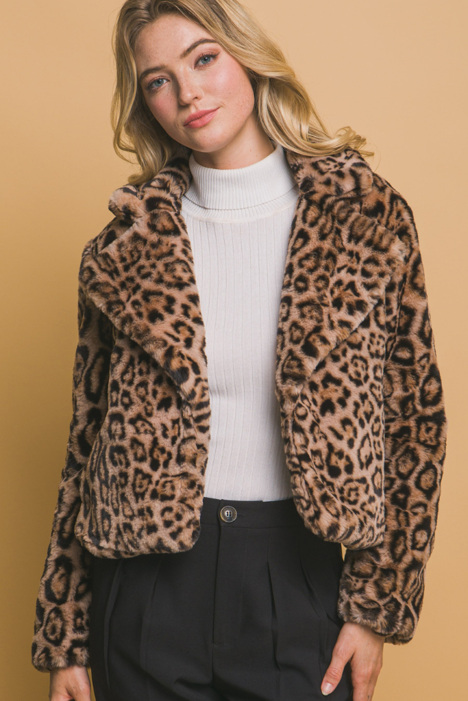Jennie Faux Fur Jacket - Leopard