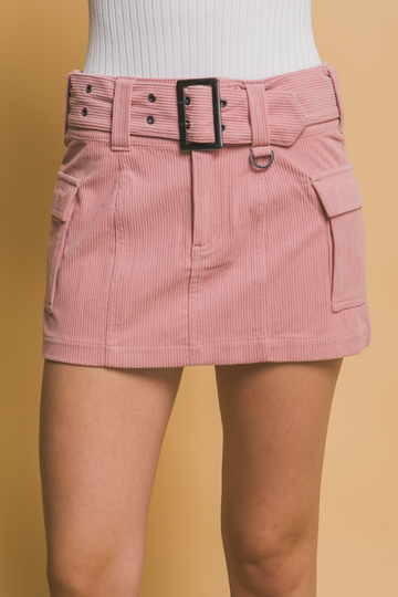 Easy To Style Corduroy Mini Skirt - Pink