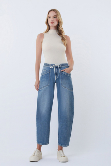 New Girl Barrel Jeans - Medium Wash