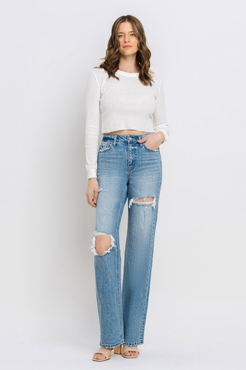 Over It Straight Leg Jeans - Medium Wash