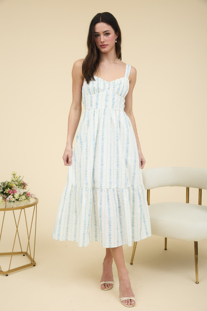 Hindsight Floral Maxi Dress - Blue Multi
