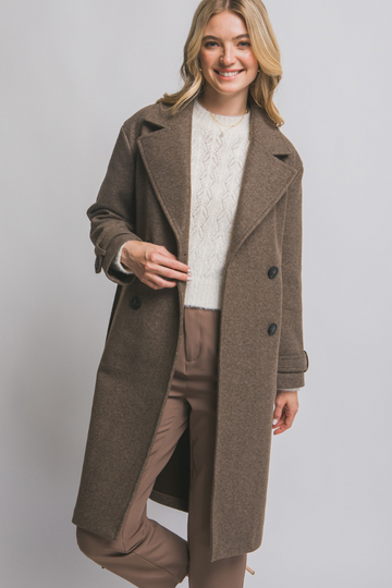 Warm Vibes Wrap Coat - Brown