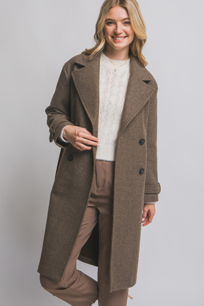 Warm Vibes Wrap Coat - Brown