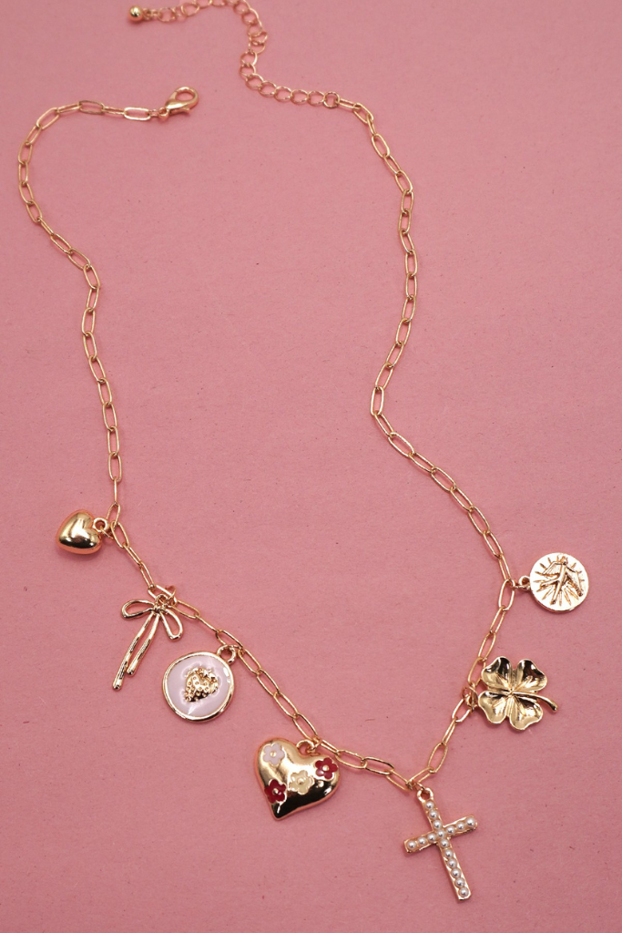 Prudence Charm Necklace- Gold