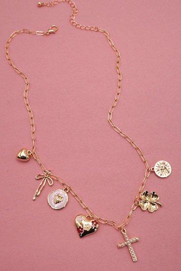 Prudence Charm Necklace- Gold