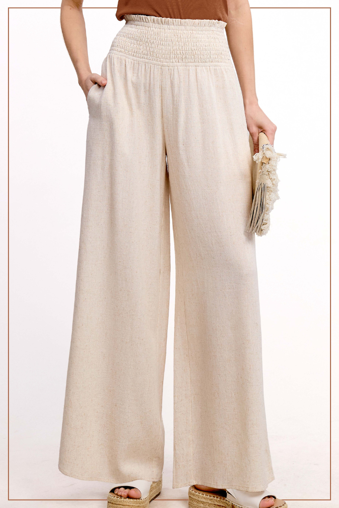 Not Over You Wide Leg Pants - Natural