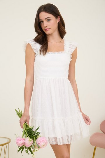 Lauren Polka Dot Dress - White