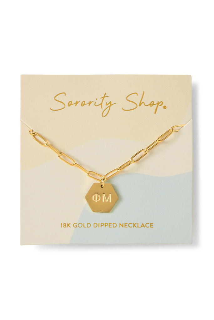 Sorority Paperclip Necklace - Phi Mu