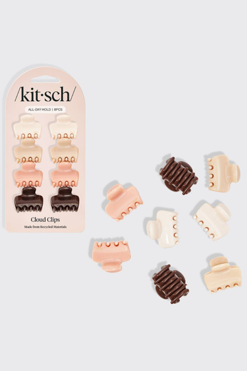KITSCH Recycled Plastic Mini Cloud Clips 8pc Set - Rosewood