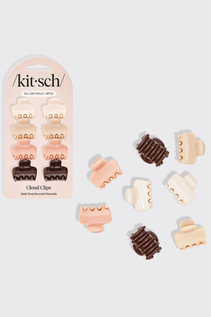 KITSCH Recycled Plastic Mini Cloud Clips 8pc Set - Rosewood