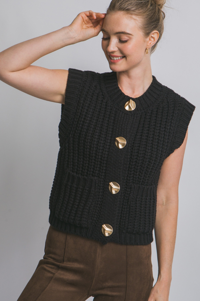 Sweet Enough Knit Sweater - Black