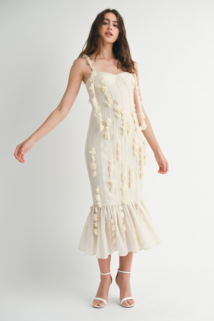 Warm Glow Midi Dress - Cream