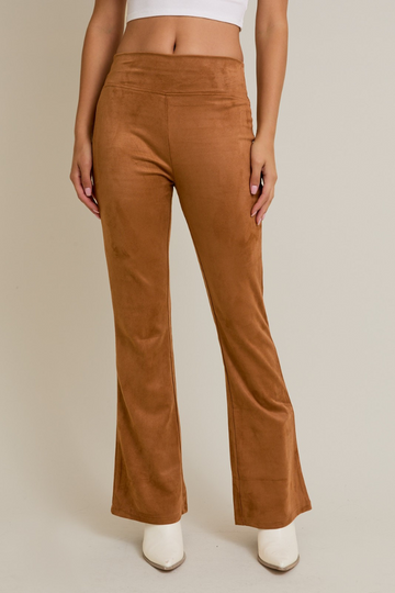 Perfect Suede Flare Leggings -  Tan