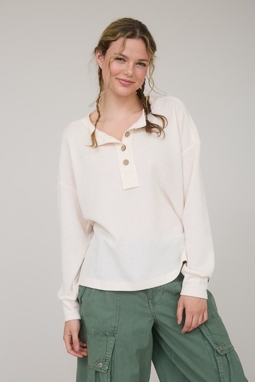 Faith Henley Top - Cream