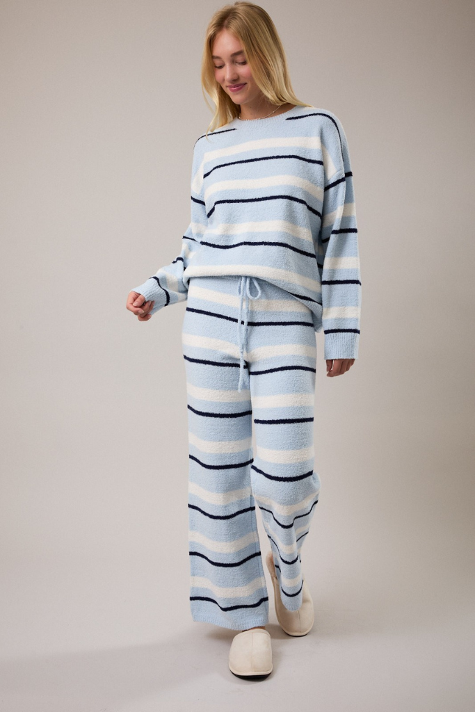 State Of Style Stripe Set - Blue/Cream