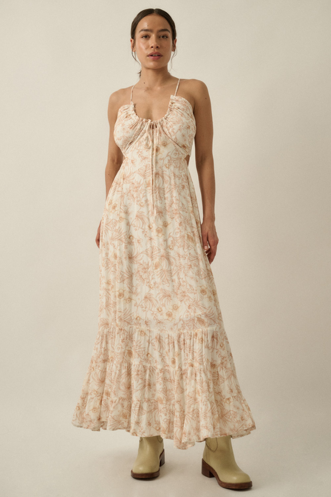Zeya Floral Maxi Dress - Cream
