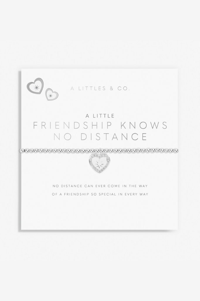 A Little &#039;Friendship Knows No Distance&#039; Bracelet- Silver