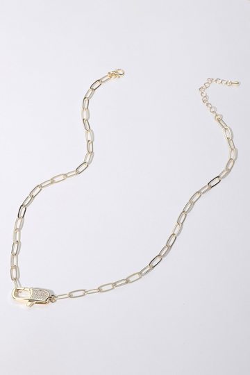 Right Here Clasp Necklace - Gold