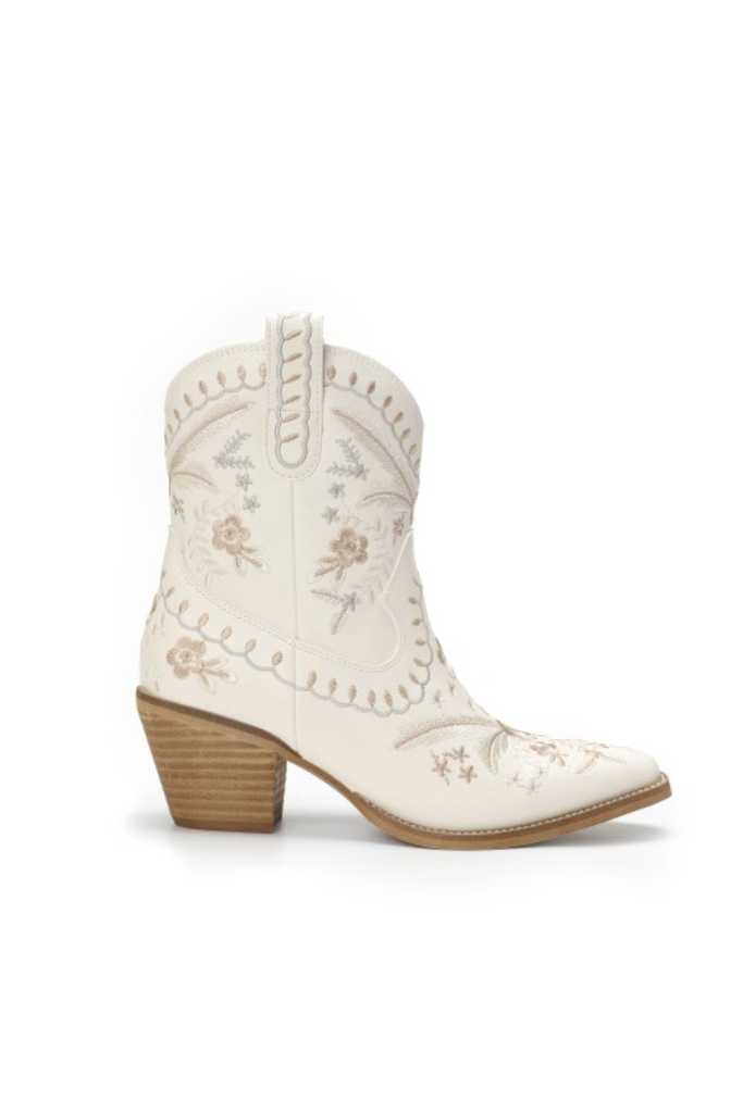 Corral Embroidered Bootie- White