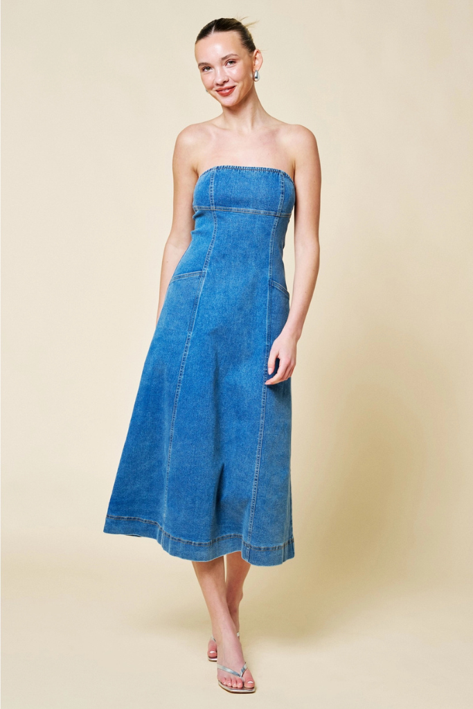 Spring Fling Midi Dress - Denim