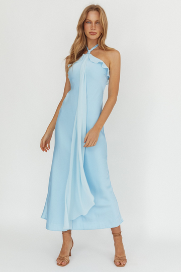 Fame Game Midi Dress - Baby Blue