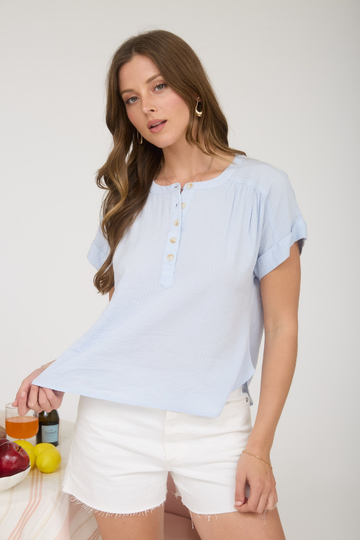 Marshall Henley Top - Light Blue