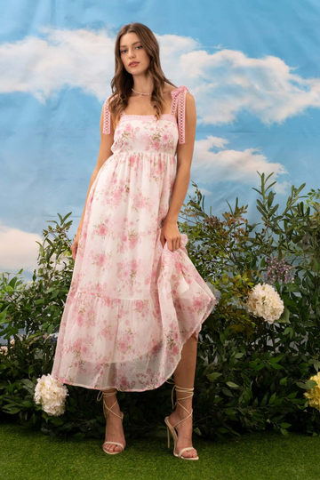 Garden Girl Maxi Dress -Pink