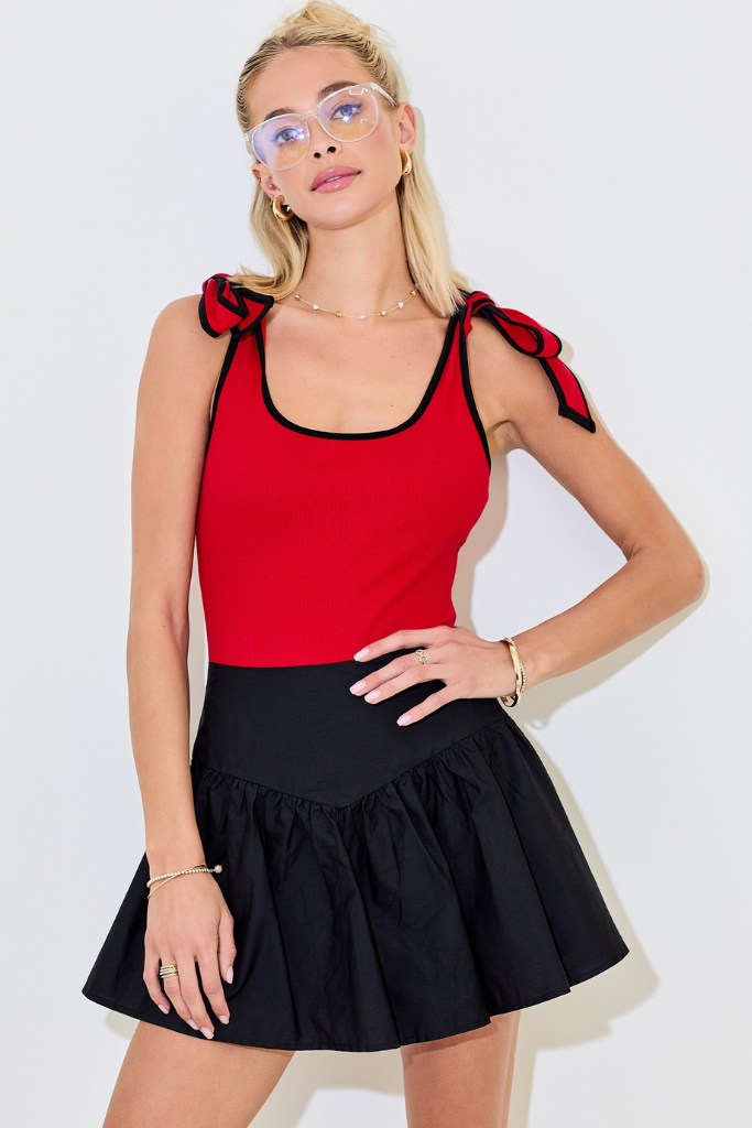 Play Date Bodysuit - Red/Black