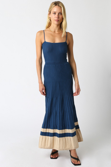 Open Arms Maxi Dress - Blue/Khaki