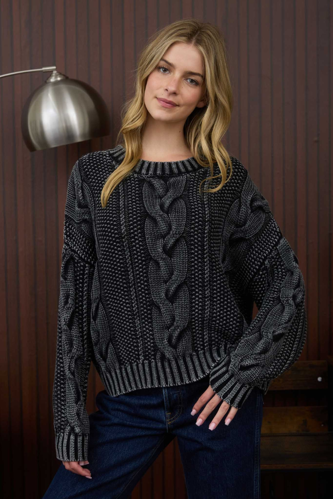 Stay Bold Knit Sweater - Charcoal