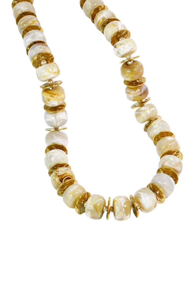 Golden Marble Necklace - Gold