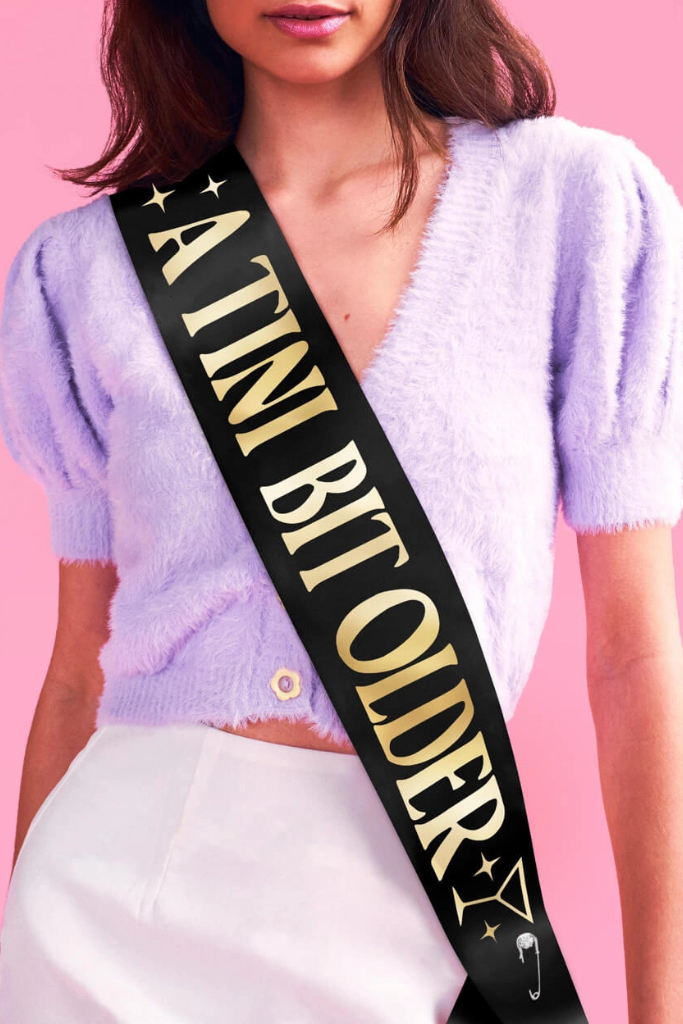 Tini Bit Older Birthday Sash - Black