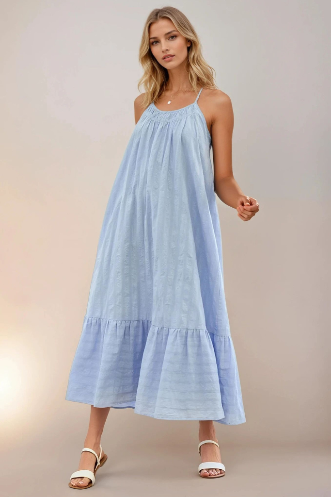 Magnolia Midi Dress - Sky Blue