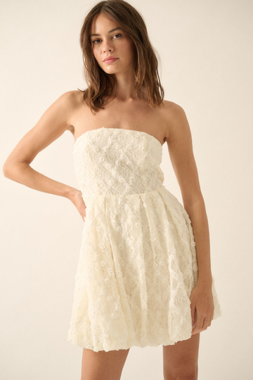 Carmala Floral Lace Dress - Cream