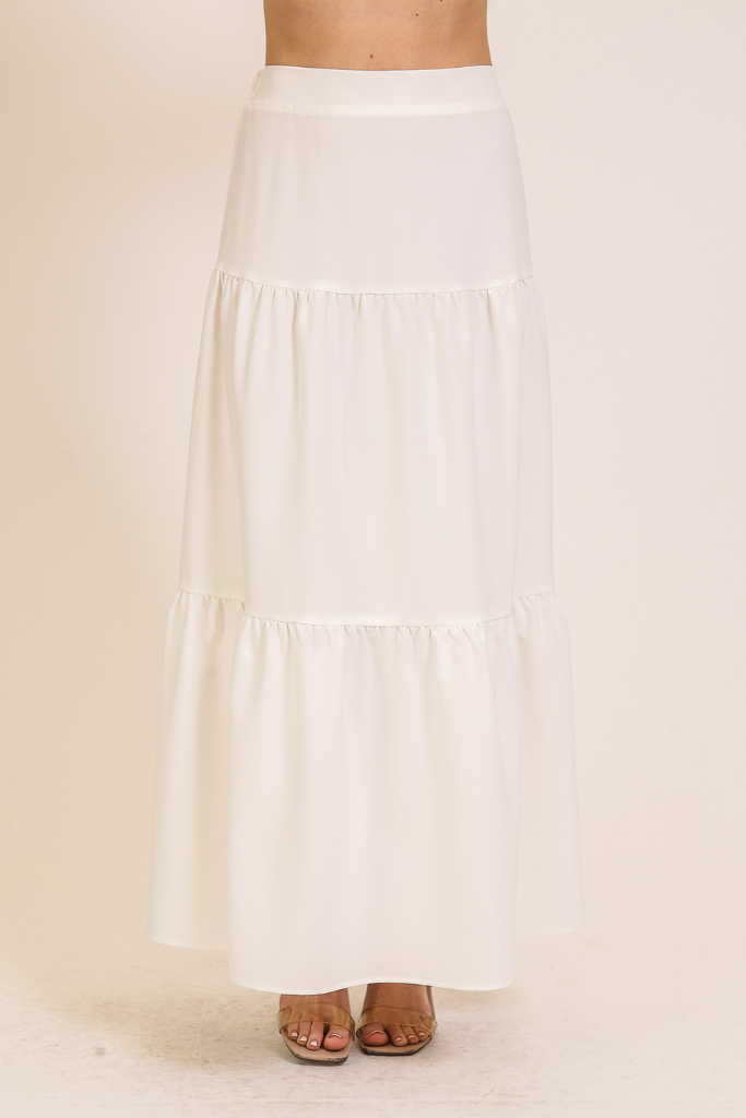 Scene Stealer Maxi Skirt - White