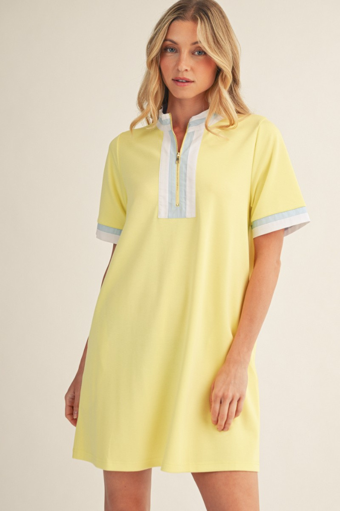 Sweet Spot Solid Dress - Yellow