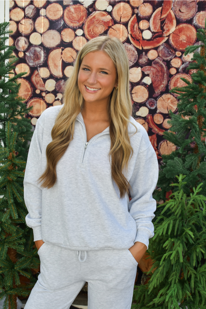 Cozy Cut Mock Neck Pullover - Ice Grey