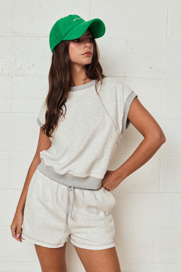 Small Talk Relaxed Top - Gray