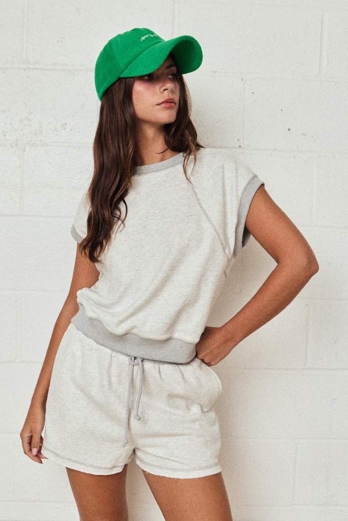 Small Talk Relaxed Top - Gray