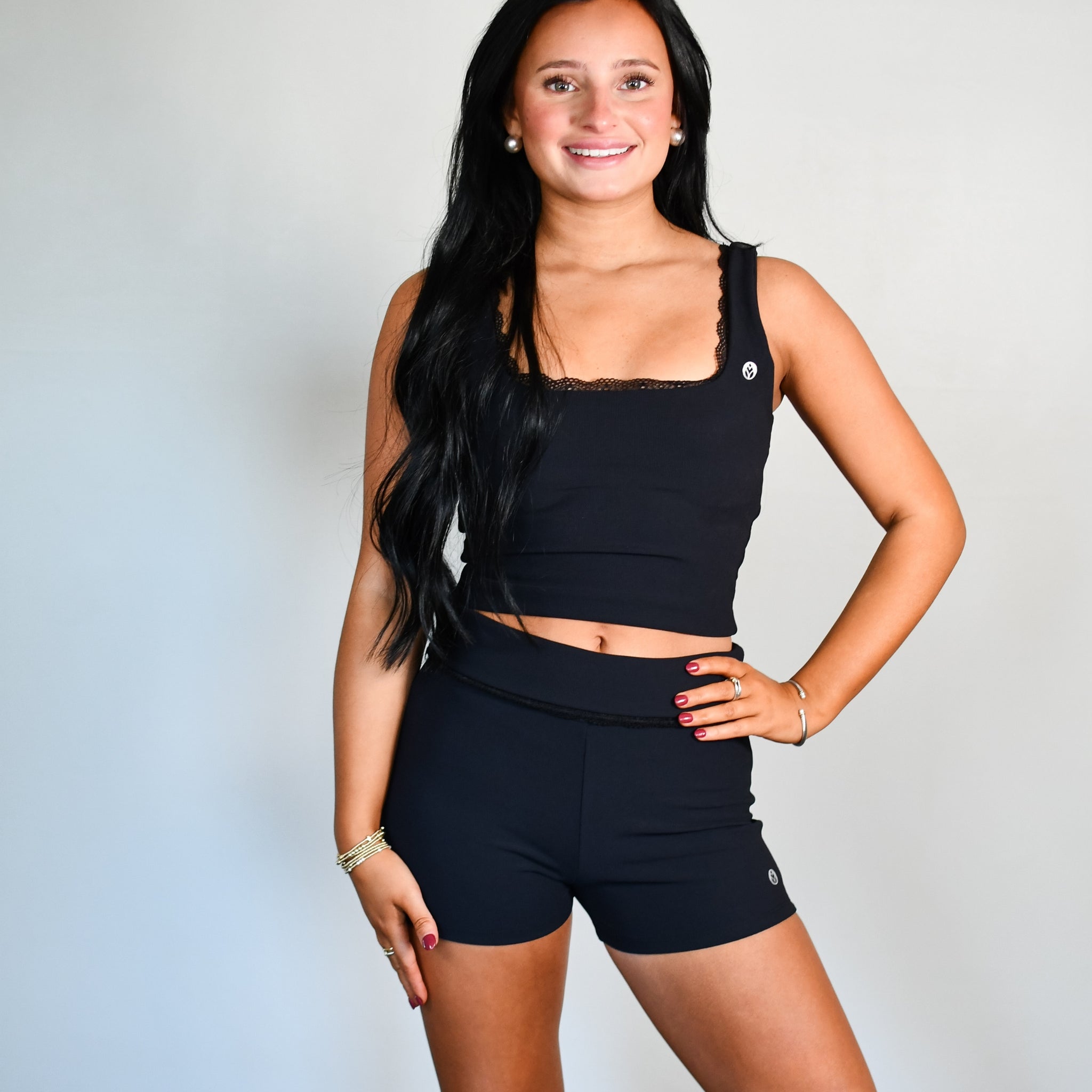 Tooloolah Luxe Lace Tank - Black