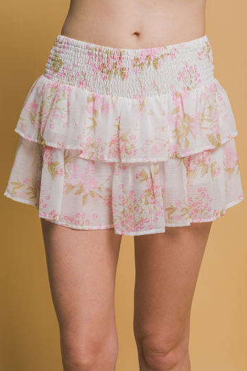 Our Song Floral Skort - Pink