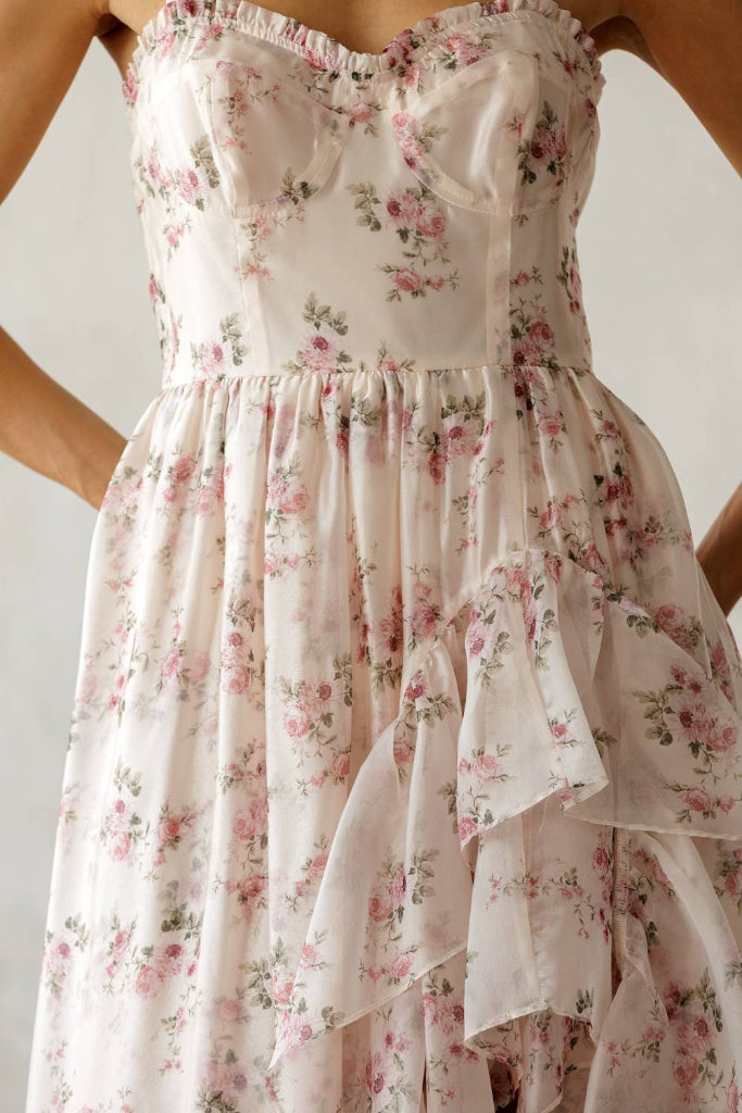 Laney Midi Dress- Pink Floral