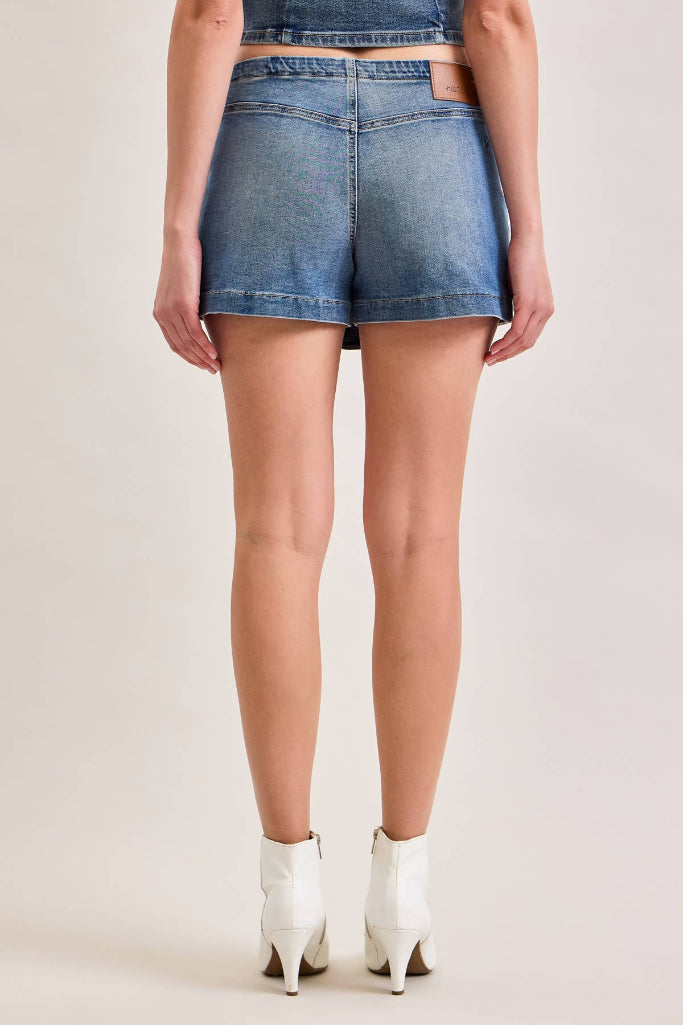 Fun Feels Asymmetrical Mini Skort - Denim