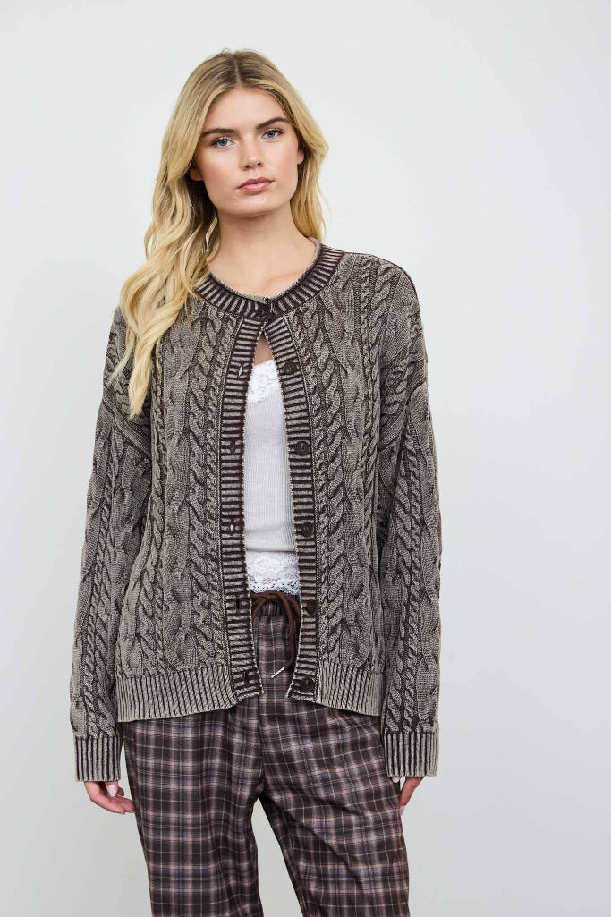 Outspoken Knit Cardigan - Dark Brown